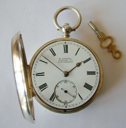 fig 1. An antique H Samuel silver pocket watch, 1891