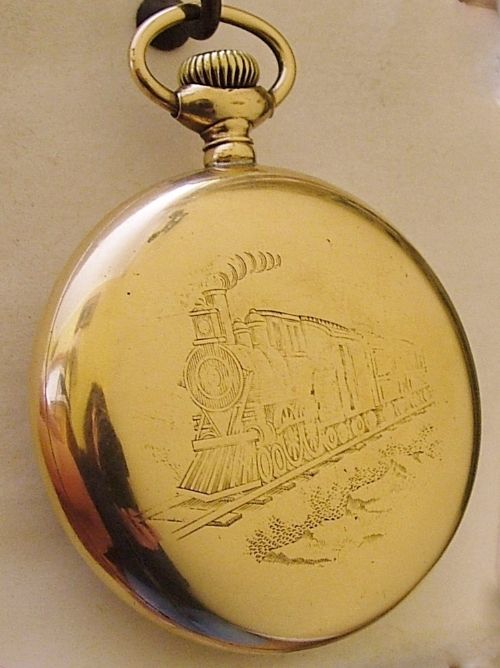 Antique Waltham Steam Locomotive Pocket Watch
