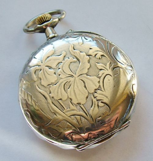 fig 1. An antique French silver Art Nouveau pocket watch