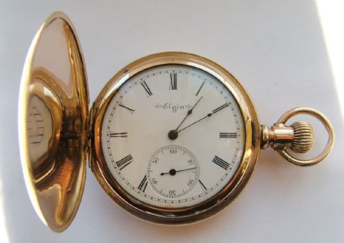 fig 2. Good quality Elgin full hunter pocket watch, 1901