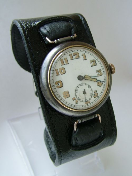 Ww1 Era Moeris Gun Metal Cased Trench Watch