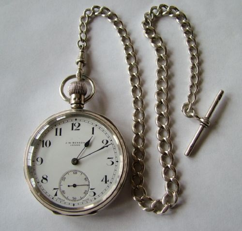 fig 2. A 1935 silver J W Benson pocket watch