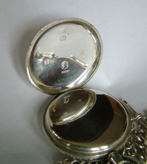 fig 3. A 1935 silver J W Benson pocket watch