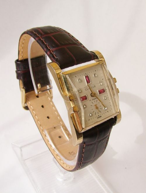 fig 1. Gents 1940s Clinton Art Deco wrist watch