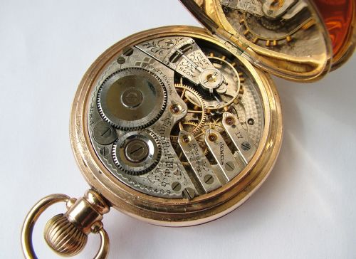 fig 2. Antique Elgin hunter pocket watch, super movement