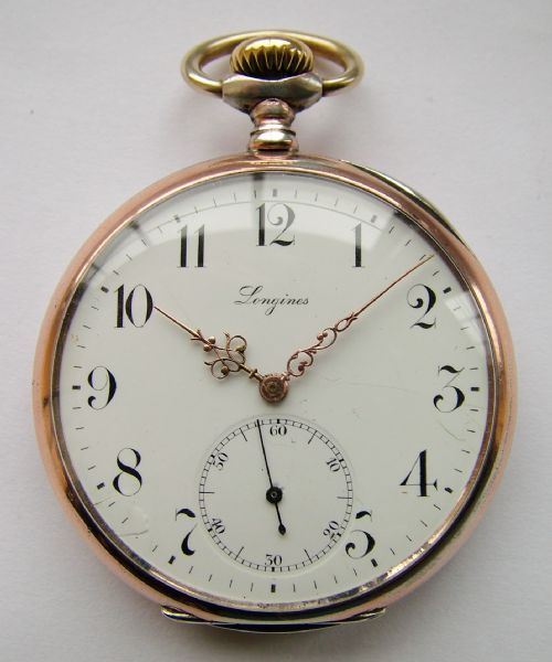 fig 1. An antique Longines pocket watch, 1911