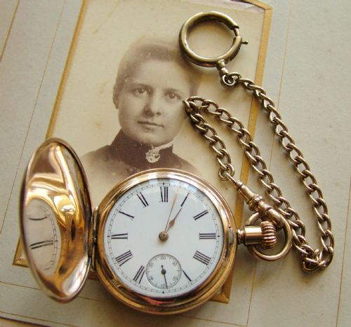 fig 1. A lady’s antique Waltham full hunter pocket watch 