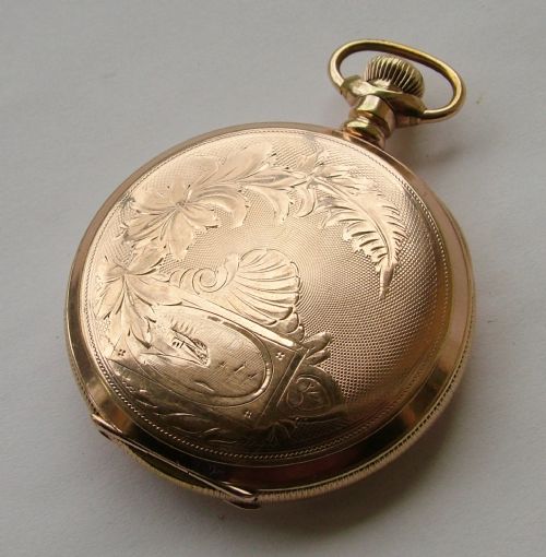 An Antique Ornate Hampden Full Hunter Pocket Watch