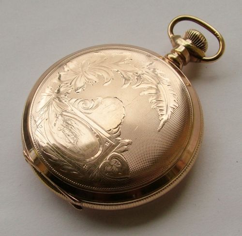 fig 1. An antique ornate Hampden full hunter pocket watch