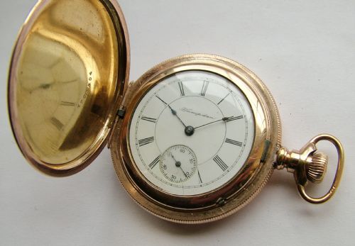 fig 2. An antique ornate Hampden full hunter pocket watch