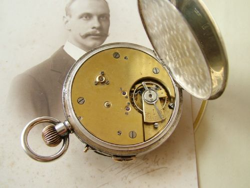 fig 1. An antique silver centre seconds chronograph