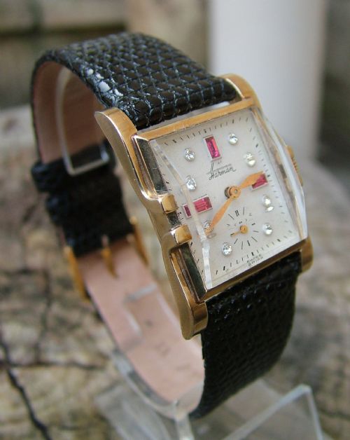 fig 1. Gents 1950s wrist watch, Harman Watch Co