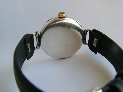 fig 3. Antique 1914 silver Rolex Admiralty wrist watch