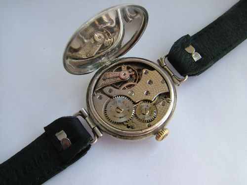 fig 4. Antique 1914 silver Rolex Admiralty wrist watch