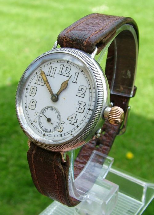 A Gents Silver Iwc Trench Watch, 1916