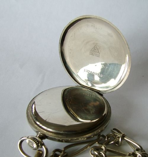 fig 1. WW2 era Omega pocket watch and chain