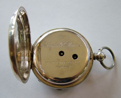 fig 1. Kendal & Dent Dustproof Lever silver pocket watch