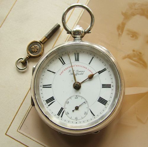 Antique Express English Lever Silver Pocket Watch, H Samuel