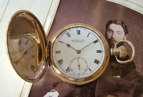 1920s Lanco Full Hunter Pocket Watch from Russells, Liverpool