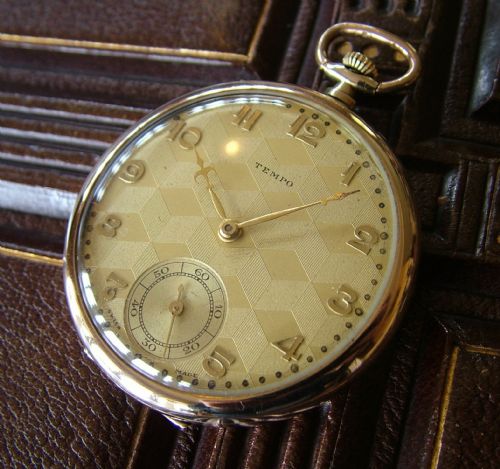 A Vintage 1920s Tempo Rolled Gold Pocket Watch
