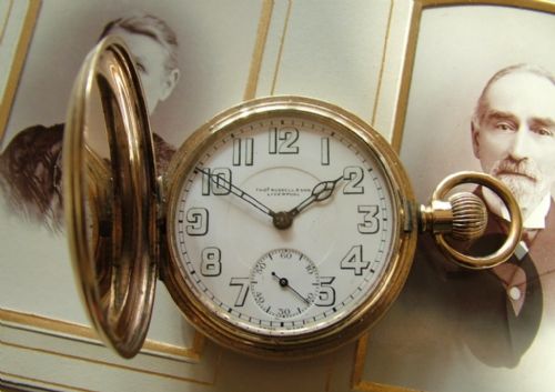 fig 1. An antique Thomas Russell full hunter pocket watch