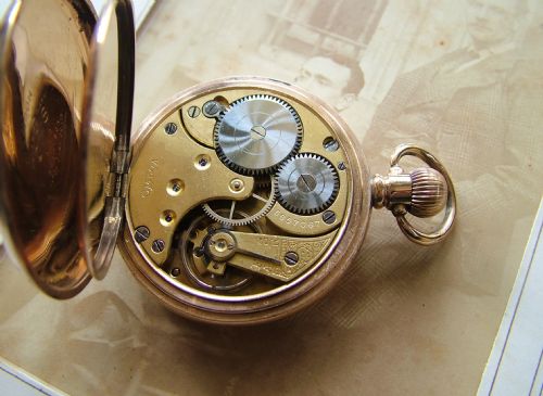fig 1. A 1920 Omega gold plated pocket watch