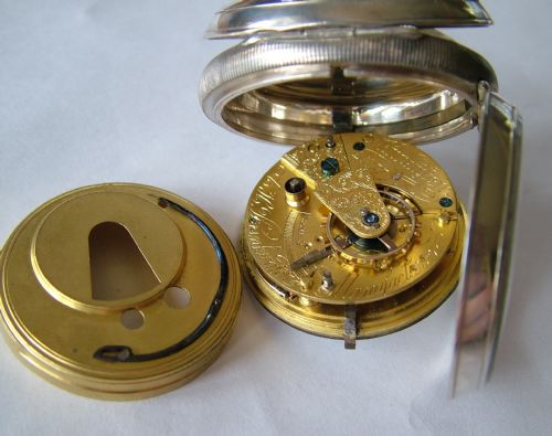 fig 2. Silver Drinkwater Coventry fusee pocket watch 1897