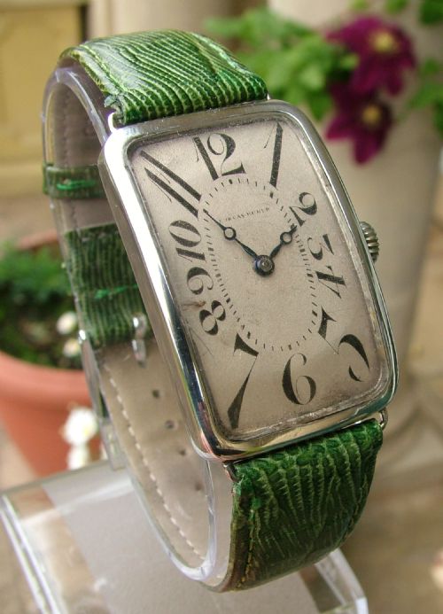 fig 1. Gents silver Art Deco Stauffer Andreas Huber watch