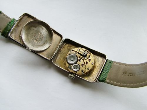 fig 2. Gents silver Art Deco Stauffer Andreas Huber watch