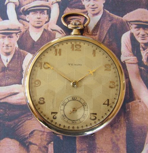 A Vintage 1920s Tempo Rolled Gold Pocket Watch