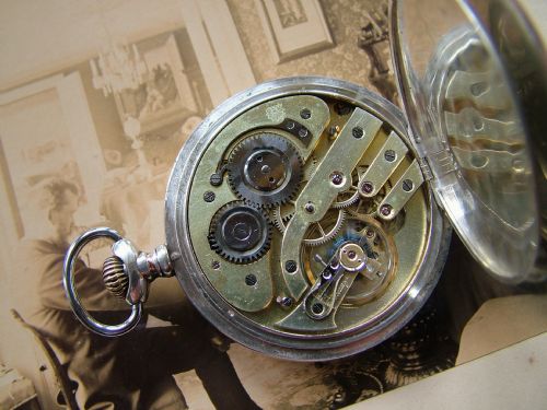 fig 1. A silver La Trame pocket watch