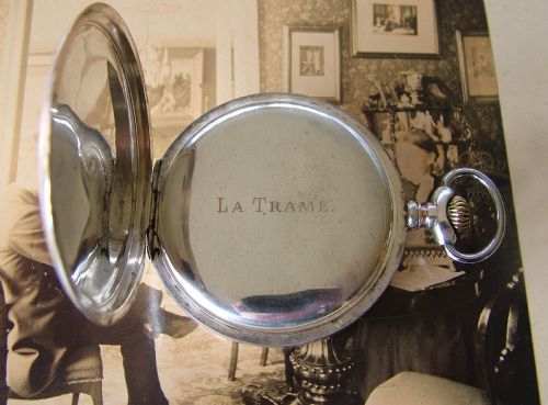 fig 2. A silver La Trame pocket watch