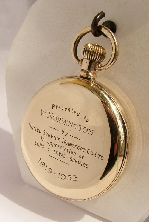 fig 1. A 1950s Smiths gold plated pocket watch.