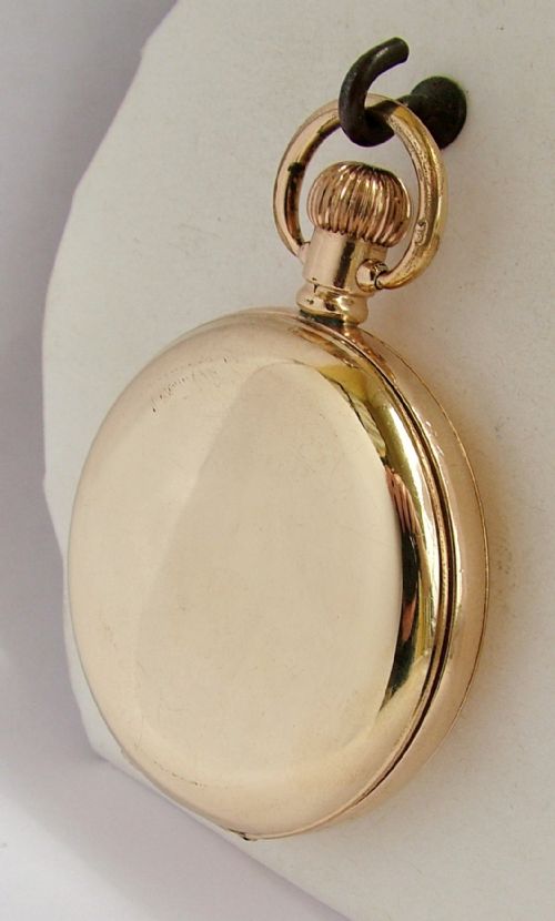 fig 1. Antique 1912 Waltham gold filled full hunter pocket watch.