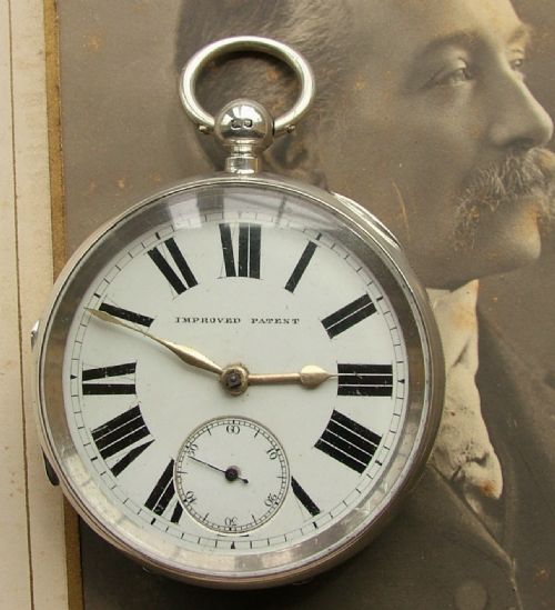 Large Antique 1882 Silver Improved Patent Pocket Watch