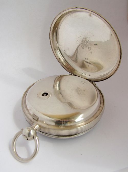 fig 2. Large antique 1882 silver Improved Patent pocket watch