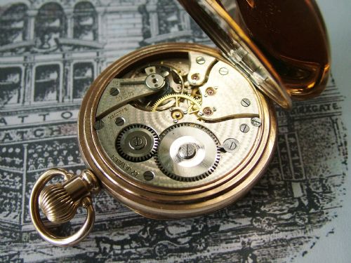 fig 2. Gold plated pocket watch, Fattorini & Sons