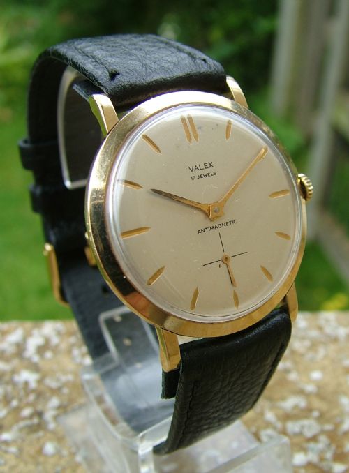 Gents 9 Carat Gold Valex Wrist Watch, 1960