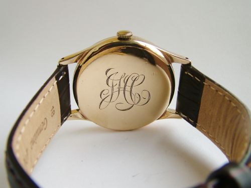 fig 2. A gents 1940s 9 carat gold Omega wrist watch