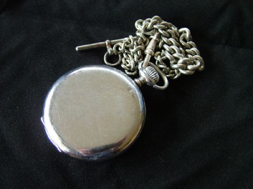 fig 2. 1930s Vertex stem-winding pocket watch and chain