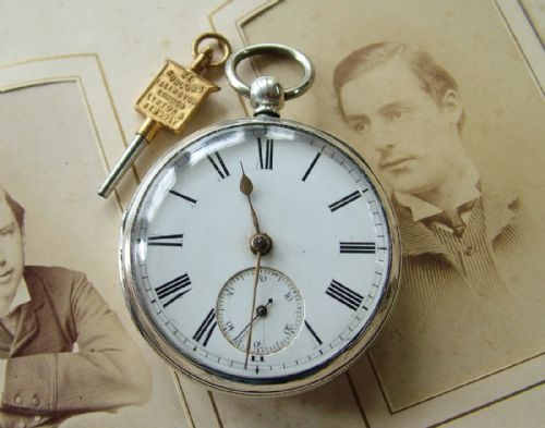 Antique Silver Fusee Pocket Watch, 1881