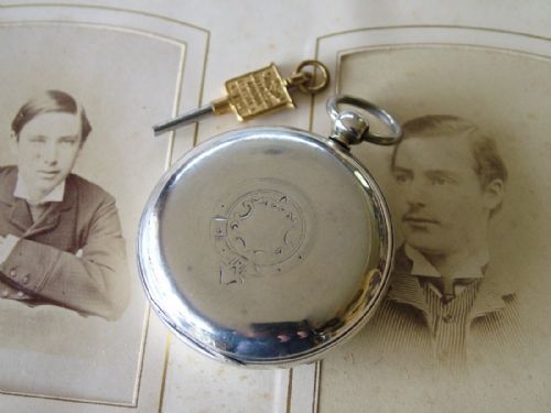 fig 1. Antique silver fusee pocket watch, 1881