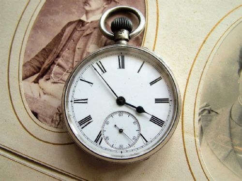 Antique Silver Longines ¾ Plate Pocket Watch, 1884