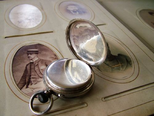 fig 2. Antique silver Longines ¾ plate pocket watch, 1884