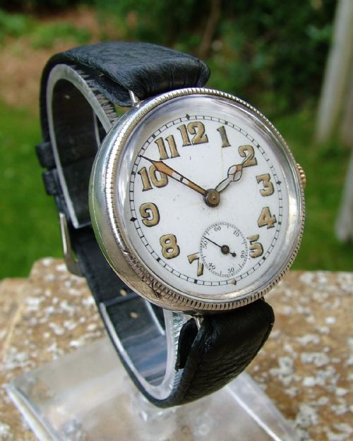 A Gents Antique Silver Wrist Watch, Swansea