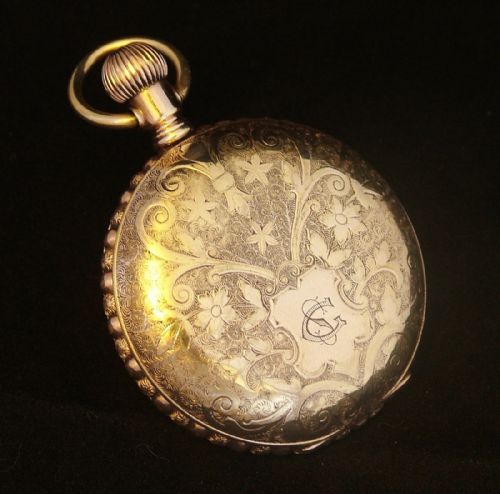 fig 1. Antique Waltham Sterling full hunter pocket watch