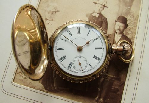 fig 2. Antique Waltham Sterling full hunter pocket watch