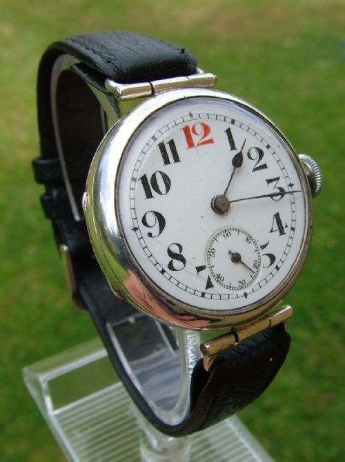 fig 1. A gents silver WW1 era wristwatch, 1918