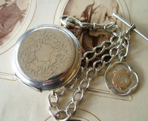 fig 2. A 1920s Thommen pocket watch and chain