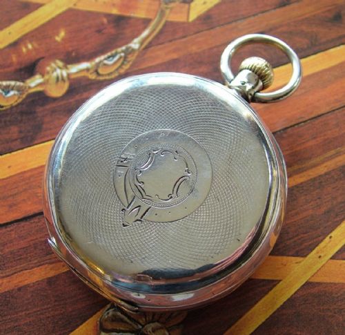 fig 1. An antique Swiss silver chronograph pocket watch